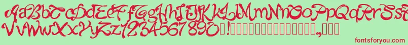 Pwalabama Font – Red Fonts on Green Background