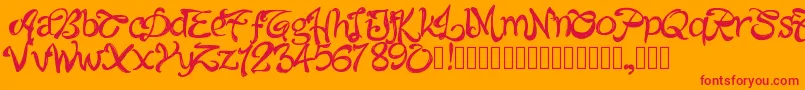 Pwalabama Font – Red Fonts on Orange Background