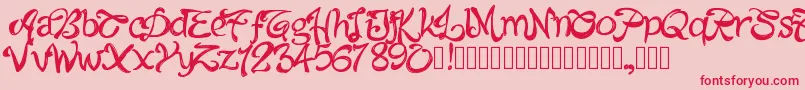 Pwalabama Font – Red Fonts on Pink Background