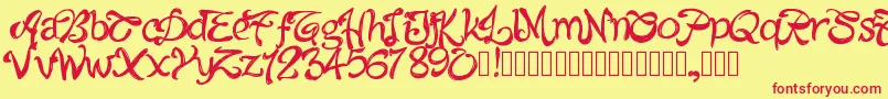 フォントPwalabama – 赤い文字の黄色い背景