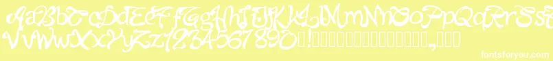 Шрифт Pwalabama – белые шрифты на жёлтом фоне