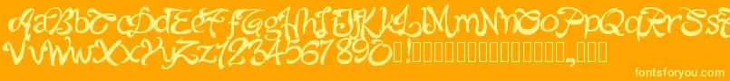 Шрифт Pwalabama – жёлтые шрифты на оранжевом фоне