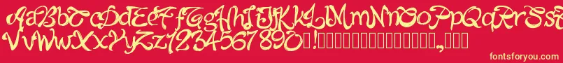 Шрифт Pwalabama – жёлтые шрифты на красном фоне