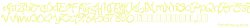 Pwalabama-Schriftart – Gelbe Schriften auf weißem Hintergrund