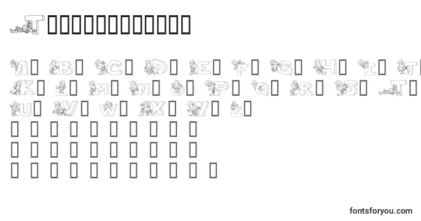 Czcionka Theperfectman – alfabet, cyfry, specjalne znaki