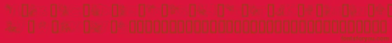 Fonte Theperfectman – fontes marrons em um fundo vermelho