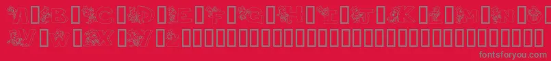 Fonte Theperfectman – fontes cinzas em um fundo vermelho