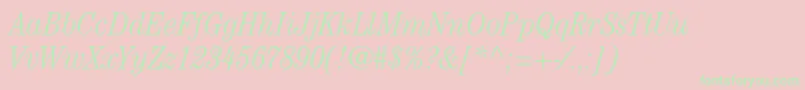 CenturystdLightcondensedit Font – Green Fonts on Pink Background