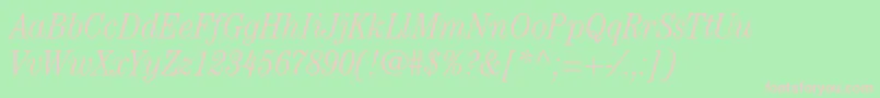 CenturystdLightcondensedit-Schriftart – Rosa Schriften auf grünem Hintergrund