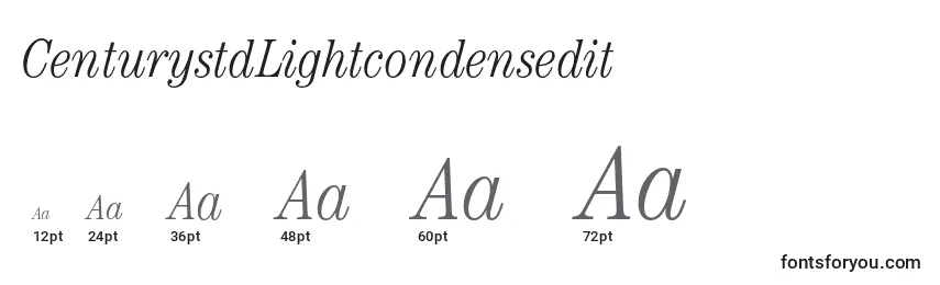 CenturystdLightcondensedit Font Sizes