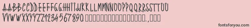 Fonte Pwwhoops – fontes pretas em um fundo rosa