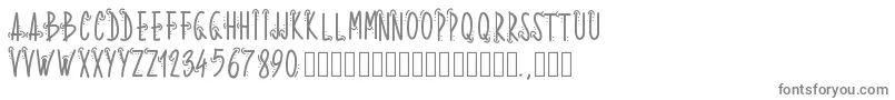 Pwwhoops-fontti – harmaat kirjasimet valkoisella taustalla