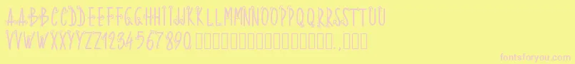 Pwwhoops Font – Pink Fonts on Yellow Background