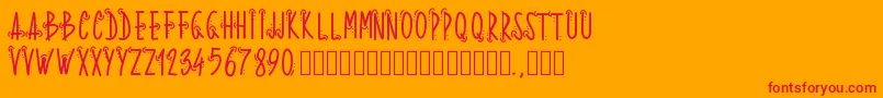 フォントPwwhoops – オレンジの背景に赤い文字