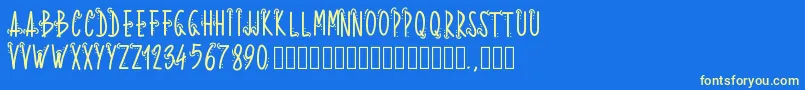 Pwwhoops Font – Yellow Fonts on Blue Background