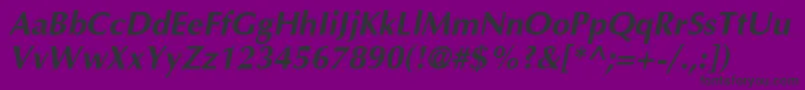 AgoptcJ-fontti – mustat fontit violetilla taustalla