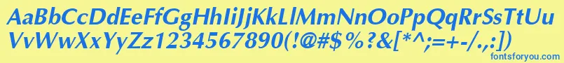 AgoptcJ Font – Blue Fonts on Yellow Background