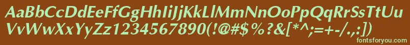 AgoptcJ Font – Green Fonts on Brown Background