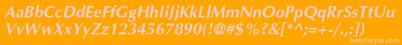 AgoptcJ Font – Pink Fonts on Orange Background