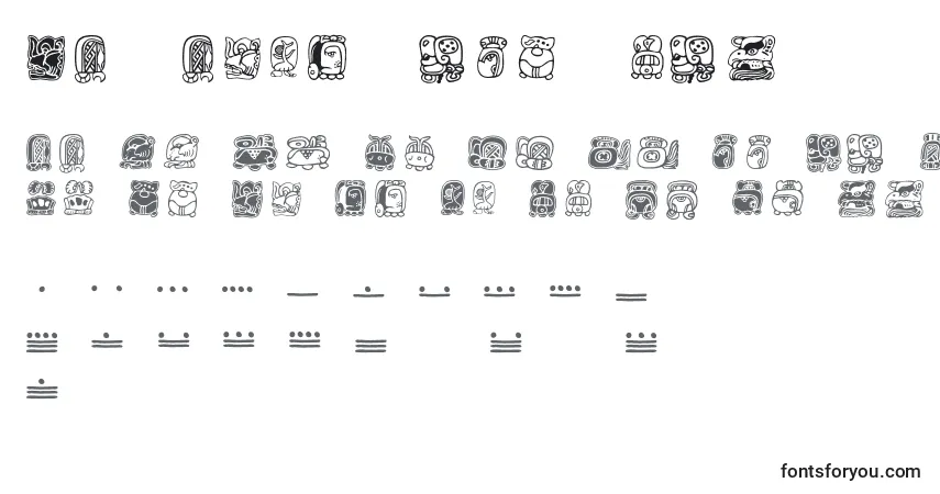 Czcionka Mayamonthglyphs – alfabet, cyfry, specjalne znaki