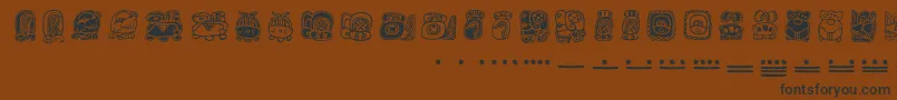 Police Mayamonthglyphs – polices noires sur fond brun
