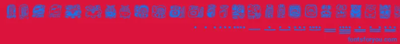 fuente Mayamonthglyphs – Fuentes Azules Sobre Fondo Rojo