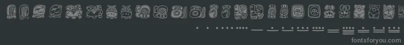 Шрифт Mayamonthglyphs – серые шрифты на чёрном фоне