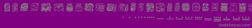Mayamonthglyphs Font – Gray Fonts on Purple Background
