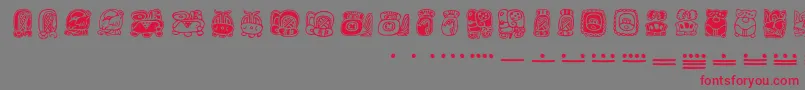 Шрифт Mayamonthglyphs – красные шрифты на сером фоне