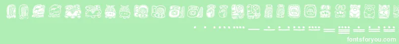 Mayamonthglyphs-Schriftart – Weiße Schriften auf grünem Hintergrund