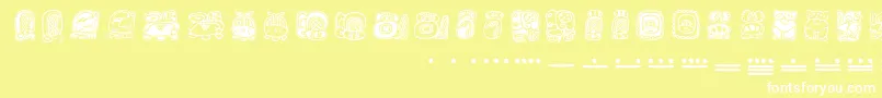 Mayamonthglyphs Font – White Fonts on Yellow Background