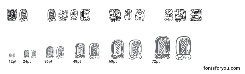 Größen der Schriftart Mayamonthglyphs