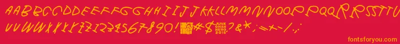 fuente DarkWasTheNight – Fuentes Naranjas Sobre Fondo Rojo