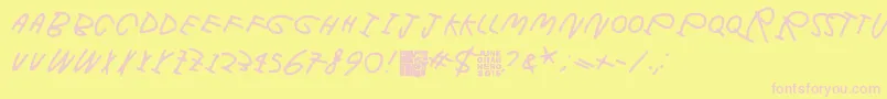 Шрифт DarkWasTheNight – розовые шрифты на жёлтом фоне