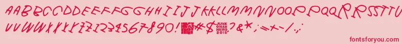 Fonte DarkWasTheNight – fontes vermelhas em um fundo rosa