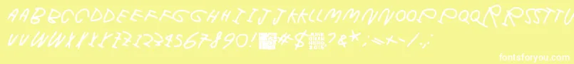 DarkWasTheNight Font – White Fonts on Yellow Background