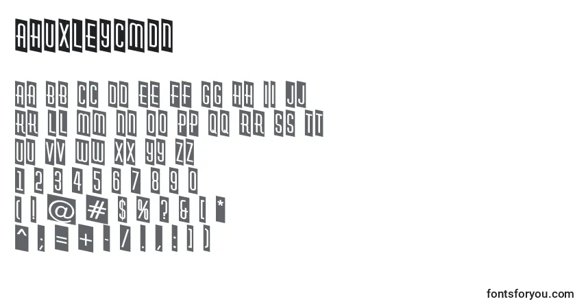 Schriftart AHuxleycmdn – Alphabet, Zahlen, spezielle Symbole
