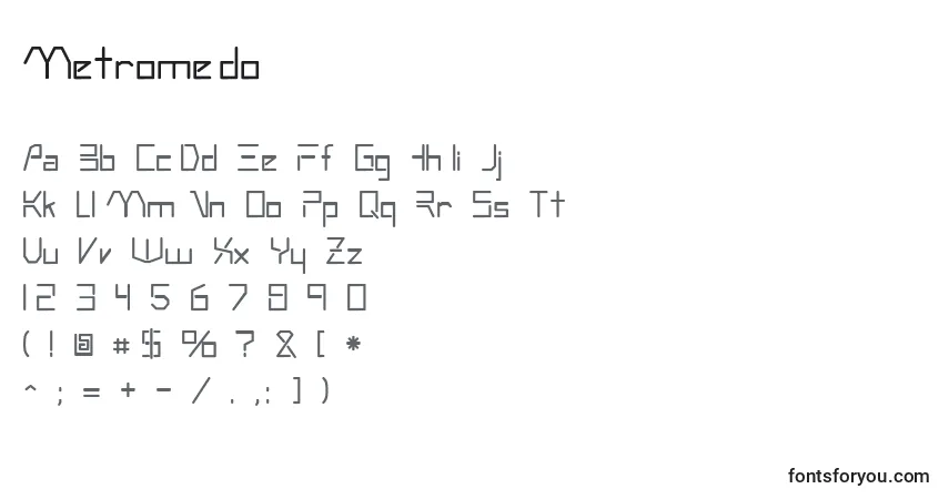 Шрифт Metromedo – алфавит, цифры, специальные символы