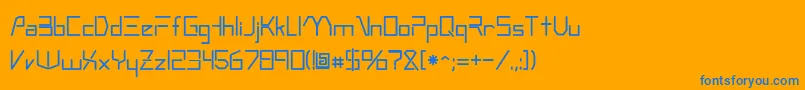 Weitere Informationen zur Metromedo-Schriftart Metromedo-Schriftart – Blaue Schriften auf orangefarbenem Hintergrund