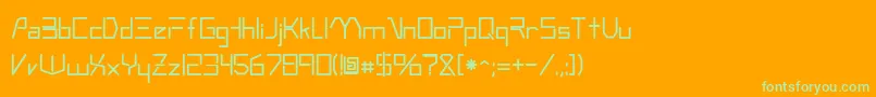 Metromedo Font – Green Fonts on Orange Background