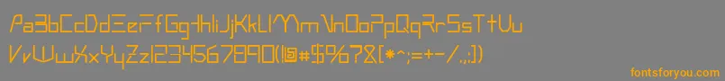Weitere Informationen zur Metromedo-Schriftart Metromedo-Schriftart – Orangefarbene Schriften auf grauem Hintergrund