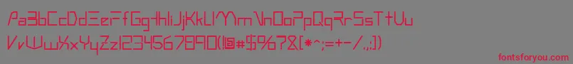 フォントMetromedo – 赤い文字の灰色の背景