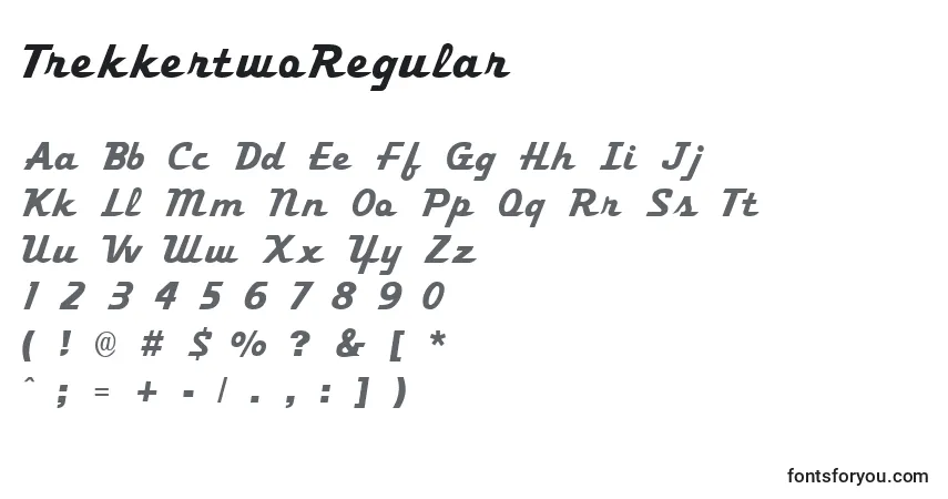 A fonte TrekkertwoRegular – alfabeto, números, caracteres especiais
