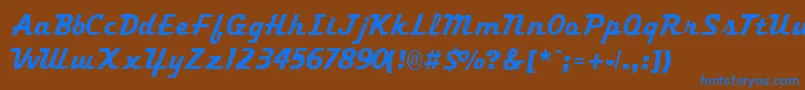 TrekkertwoRegular Font – Blue Fonts on Brown Background