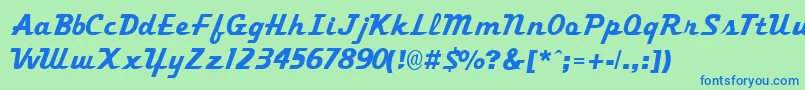 TrekkertwoRegular Font – Blue Fonts on Green Background