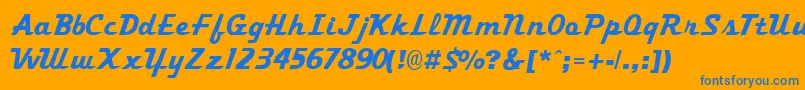 TrekkertwoRegular Font – Blue Fonts on Orange Background