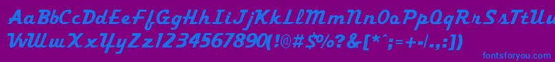 TrekkertwoRegular Font – Blue Fonts on Purple Background