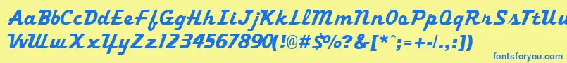 TrekkertwoRegular Font – Blue Fonts on Yellow Background