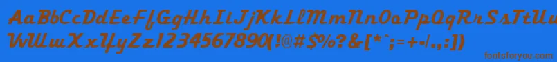 TrekkertwoRegular Font – Brown Fonts on Blue Background