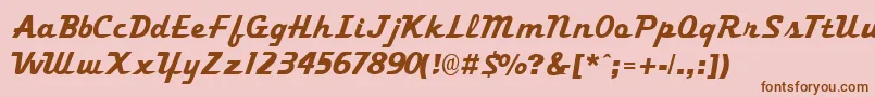 TrekkertwoRegular Font – Brown Fonts on Pink Background